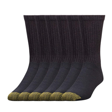 Gold Toe Men's 656s Cotton Crew Socks, Multipairs athletic socks, Black (6-pairs), L UK