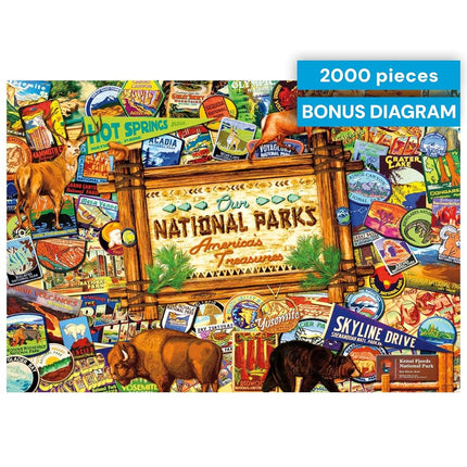 Buffalo Games - Kate Ward Thacker - Our National Parks Collage - 2000 Piece Jigsaw Puzzle for Adults - Challenging Puzzle Perfect for Game Nights - Finished Size is 38.50 x 26.50