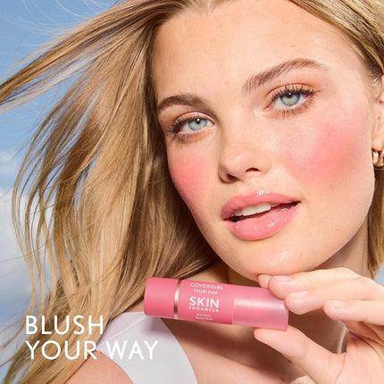 COVERGIRL Trublend Skin Enhancer Blush Balm Stick, Vegan Formula, Easy to Use, Glides on Effortlessly, Non-Greasy, Doesn't Crease - 205 Spiced Rose (Bright, Warm Mauve)