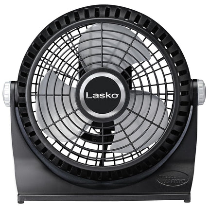 Lasko 507 Small Desk Fan with10-Inch Pivoting Head, Portable Electric Plug-In Table Fan Creates a Quiet Personal Cooling Breeze, Ideal for Travel, Bedroom, Dorm, and Office – Black