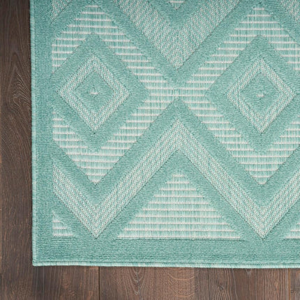Nourison Versatile Alfombra de Área para Interiores/Exteriores Aqua/Teal 1.83 m x 2.74 m, Fácil de Limpiar, No Suelta Pelo, Dormitorio, Sala, Comedor, Terraza, Patio Trasero, Patio, Área de Alto Tráfico (1.83x2.74)