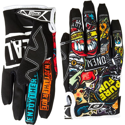 O'Neal Jump Gloves with Crank Graphic (Black/Multi