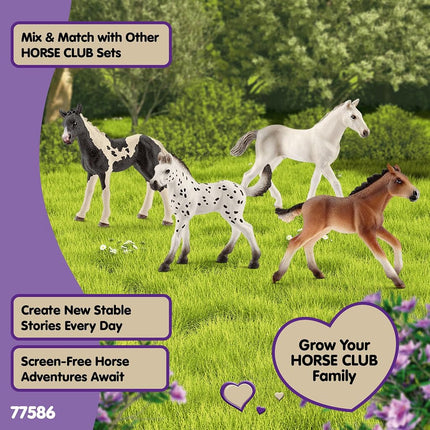 Schleich Horse Club - 4PC Foal Horse Toy Playset - Kids Ages 5+ | 77586