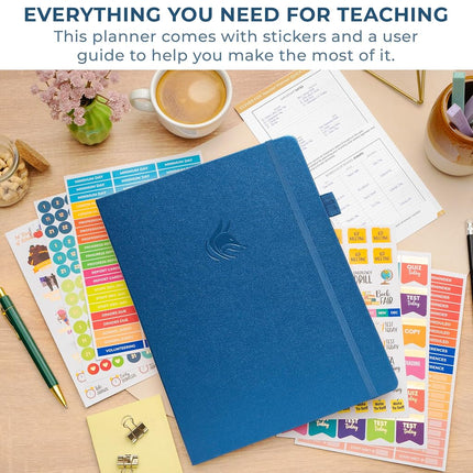 Clever Fox Teacher Planner, School & Homeschool Book, A4 Size Mystic Blue