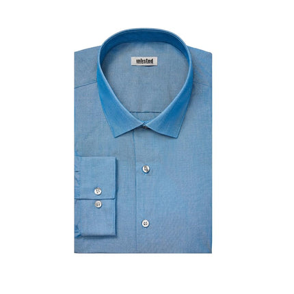 UNLISTED Men's Dress Shirt Solid, Hazy Blue, 18" Neck 35"-36" Sleeve