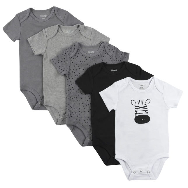 Hanes Baby Bodysuits, Ultimate Flexy Short Sleeve 