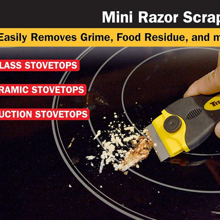 Titan 12031 4-Inch Mini Razor Scraper | Includes 1 Extra Heavy-Duty Razor Blade
