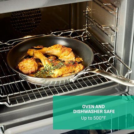 Tefal E304S344 Jamie Oliver Set x 3 Frying Pan, 20-24-28 cm, Stainless Steel