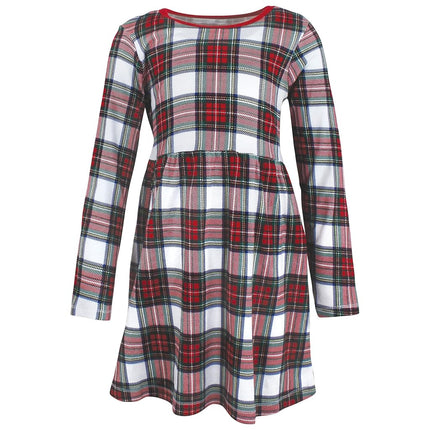 Robes en Coton Bébé Filles Hudson Baby, Tartan Blanc, 6-9 Mois