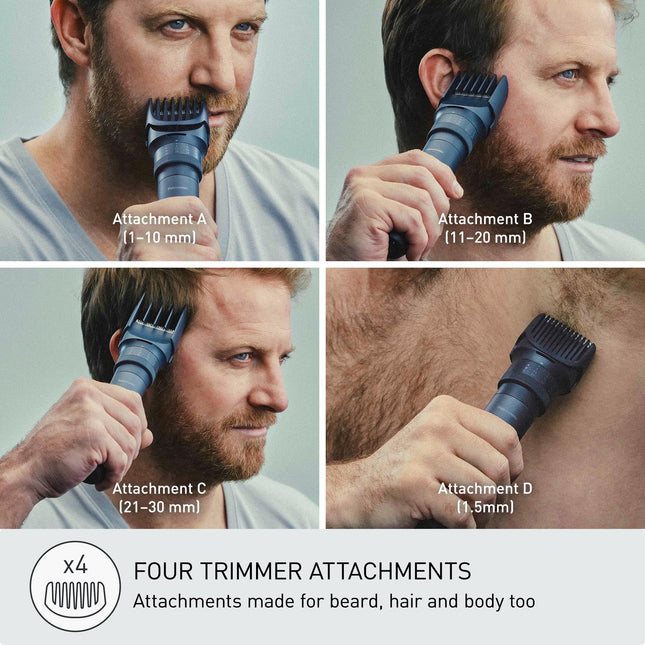Panasonic MultiShape Defined Trim and Shave Kit, with Beard, Hair and Body Trimmer and Adjustable Trim Dial, 3-Blade Men’s Electric Razor, Easy-Clean Customizable Grooming Kit - ER-Defined