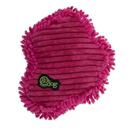 goDog PlayClean Germs Squeaky Plush Dog Toy with Odor-Eliminating Essential Oils, Chew Guard Technology - Pink, Large