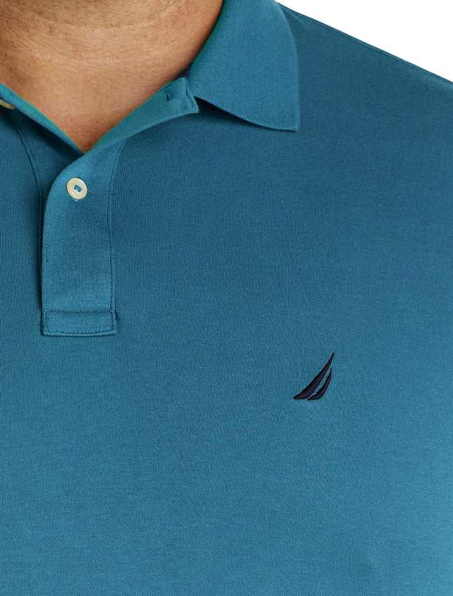 Polo Nautica en coton doux à manches courtes pour homme, coupe classique, bleu cargo, XXXL Grand