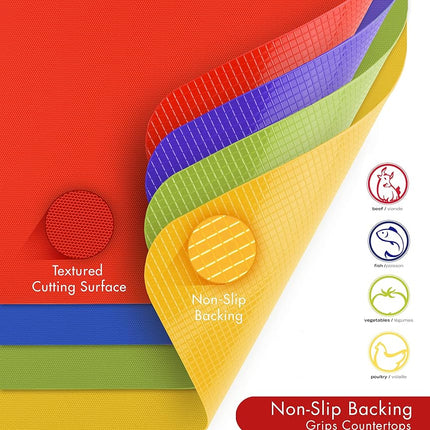 Dexas Heavy Duty Grippmat Flexible Cutting Board Set of Four 8 x 11 inches