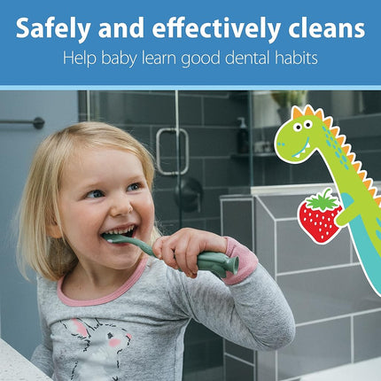 Dr. Brown's Fluoride-Free Baby Toothpaste, Safe to Swallow, Strawberry, 3 Pack, 1.4 oz/40 g, 0-3 Years