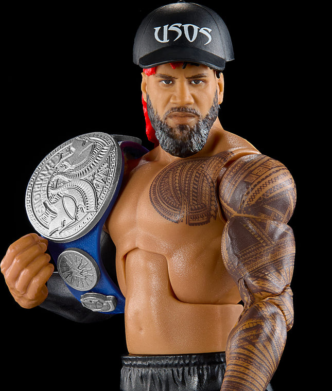 Figurine articulée Mattel WWE Jimmy USO Top Picks Elite Collection, détails réalistes, accessoires interchangeables, 15 cm (HKN56)
