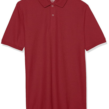 Polo à manches courtes pour uniforme scolaire Izod pour garçons, fermeture boutonnée, matière anti-humidité, bordeaux, taille 5