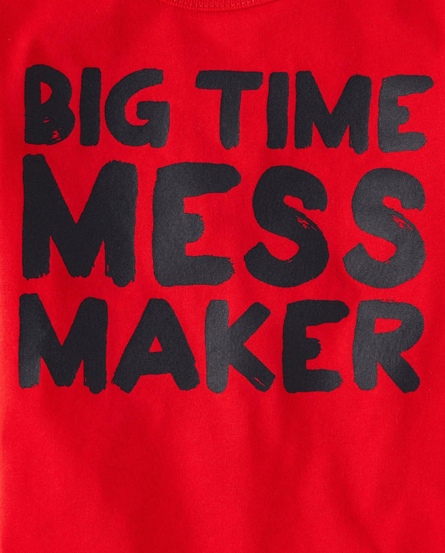 The Children's Place Baby Toddler Girl Short Sleeve Graphic T-Shirt 3-Pack, Handsome/Mess Maker/Mamas Boy, 3T
