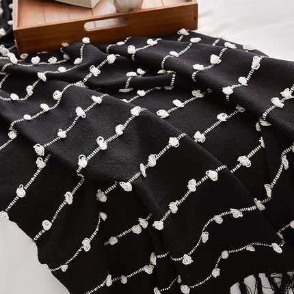DII Woven Loop Throw Collection, 50x60, Black