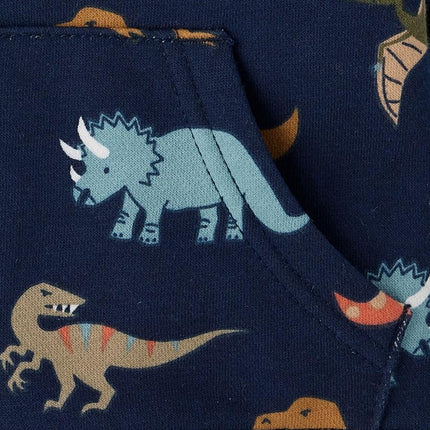 The Children's Place, sweat-shirt à capuche zippé, doublé Sherpa, à manches longues, pour bébés garçons et tout-petings, motif dinosaure bleu, 3T