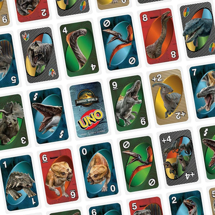 Mattel Games UNO Jurassic World Rebirth Card Game in a Collectible Tin for Kids, Adults & Family with Special Rule & Images Inspired by The Movie