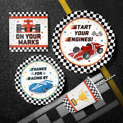 Recheel Birthday Paper Plates (Racing Car), (RCPP009)