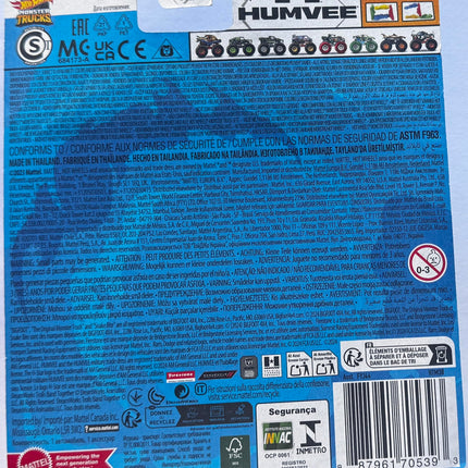 Hot Wheels Monster Trucks Novedad para 2024 Escala 1:64 (Crash Legends 5/6 Humvee)