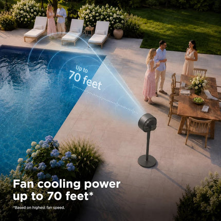 Shark FlexBreeze Pedestal & Tabletop Oscillating Fan with Remote, Indoor & Outdoor, Portable, Corded & Cordless with InstaCool Misting Attachment, White, FA222WH