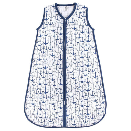 Saco de dormir Yoga Sprout de muselina suave para dormir seguro, ancla azul, 12-18 meses