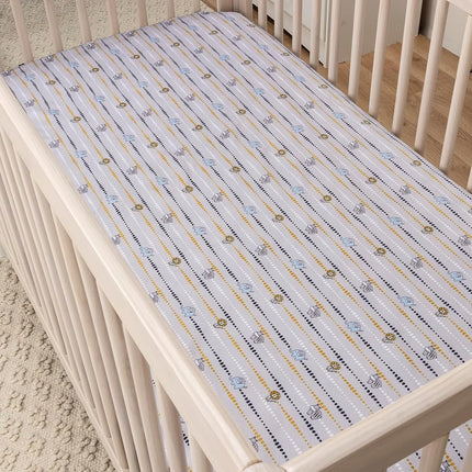 Sammy & Lou Zambia 2-Pack Microfiber Fitted Crib Sheet Set, Fits Standard Crib Mattress 28 in x 52 in; Fully Elasticized,