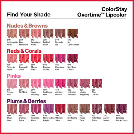 REVLON Liquid Lipstick with Clear Lip Gloss, ColorStay Overtime Lipcolor, Dual Ended with Vitamin E, 320 Faithful Fawn, 0.07 Fl Oz (Pack of 1)