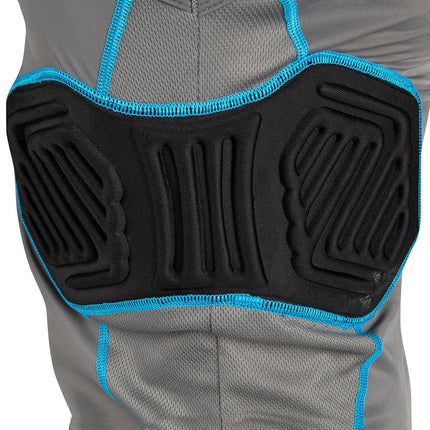 Champro Bull Rush Football Compression Shirt w Cushion System, Charcoal, Black Inset, Small