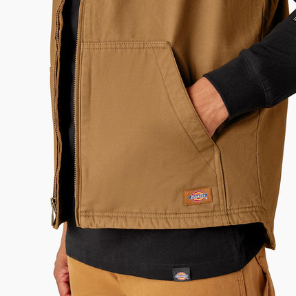 Dickies, Men's, Sherpa Lined Duck Vest, Brown Duck, L