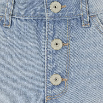 The Children's Place Girls High Waist Button Front Denim Shortie Shorts, Leighton Wash, 12