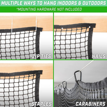 GoSports 20 ft x 10 ft Sports Netting - Hitting Net for Golf, Baseball, Hockey, Soccer, LAX and More