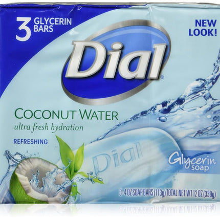 Dial Glycerin Bar Soap, Coconut Water, 4-Ounce Bars, 3 Count