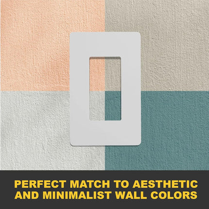 Faith Electric SWP1-WH-08 1-Gang Screwless Decorator Wall Plates, Child Safe Outlet Covers for GFCI and Lighting Controls, White