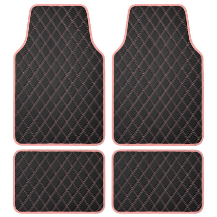 Carbella DiamondLuxe Car Floor Mats, Stylish Faux 