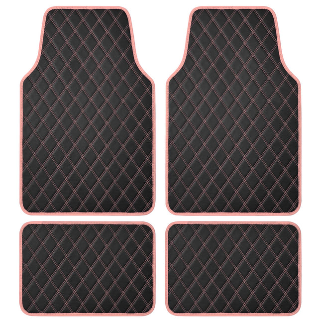 Carbella DiamondLuxe Car Floor Mats, Stylish Faux 
