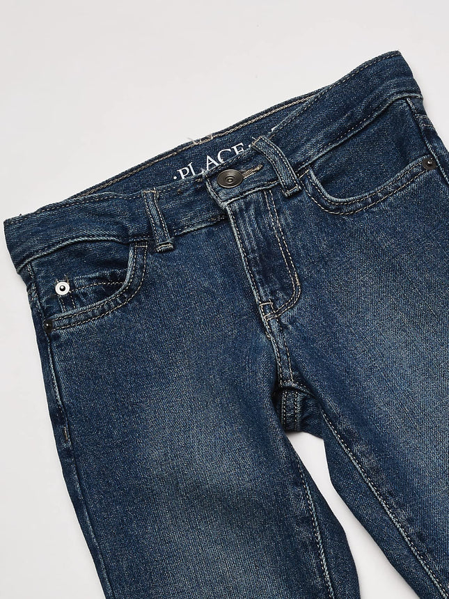 The Children's Place Boys Basic Bootcut Jeans,Med Indigo Single,4