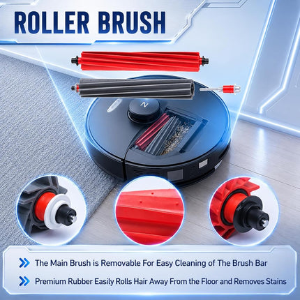 Bluearks 29 Pack Accessories Kit,Compatible with Roborock S8 MaxV Ultra Robot Vacuum,1 Mop Clean Brush,2 Roller Brush,4 Small Mop,4 Mop Pads,4 Hepa Filters,6 Side Brush,6 Vacuum Bags,S8 Max Parts