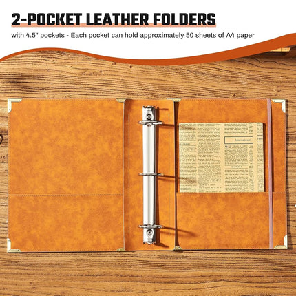Ovesmusl Sunflower PU Leather 3 Ring Binder 2 Inch Fits 8.5"x11" Paper