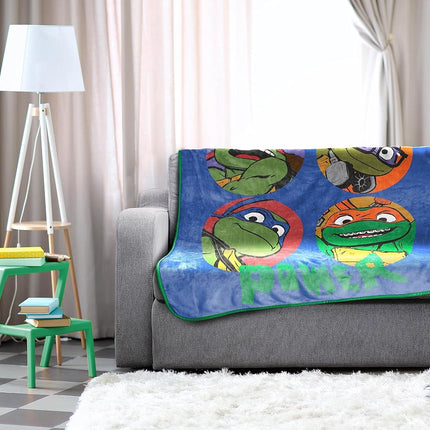 Jay Franco Nickelodeon Teenage Mutant Ninja Turtles Turtle Power Plush Throw Blanket - Measures 46 x 60 - Super Soft Fleece Kids Bedding