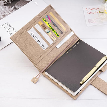 Ox Knight Genuine Leather B6 Notebook Planner Cover for Stalogy, Sterling Ink & Wonderland222, B6+ Journal Cover with Pen Loop, Card Slots, Inner Pockets and Dual Bookmarks, Taupe