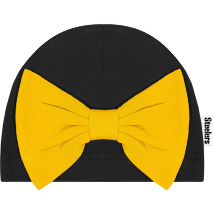 Gerber NFL Pittsburgh Steelers Set de 3 piezas de body, pantalón con pie y gorro, Regalo para bebé, Negro/Blanco Pittsburgh Steelers, 0-3M