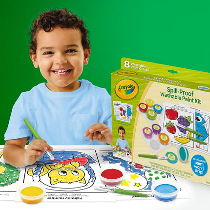 Crayola Spill Proof Paint Set, 8 Count Washable Paint for Kids, Ages 3, 4, 5