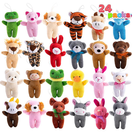 JOYIN 24 Pcs Mini Animal Plush Toys, 3” Stuffed An