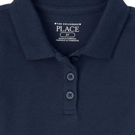 The Children's Place Polo piqué à manches courtes pour bébé fille et tout-petit, modèle Tidal Single, 4T