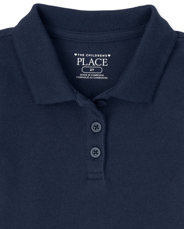 The Children's Place Baby Girls' and Toddler Short Sleeve Pique Polo, Tidal Single, 4T