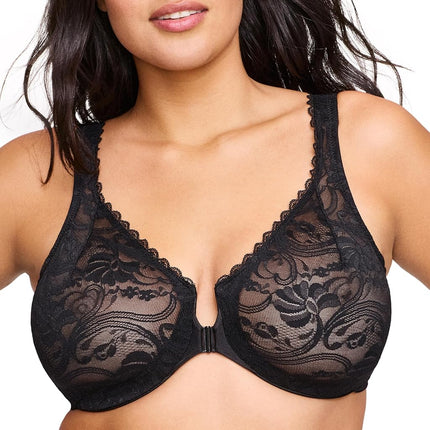 Glamorise Wonderwire Front-Closure Stretch Lace Un
