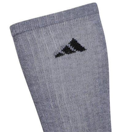 adidas Men's Athletic Cushioned Crew Socks with Arch Compression for a Secure fit (6-Pair), Heather Grey/Black, Medium